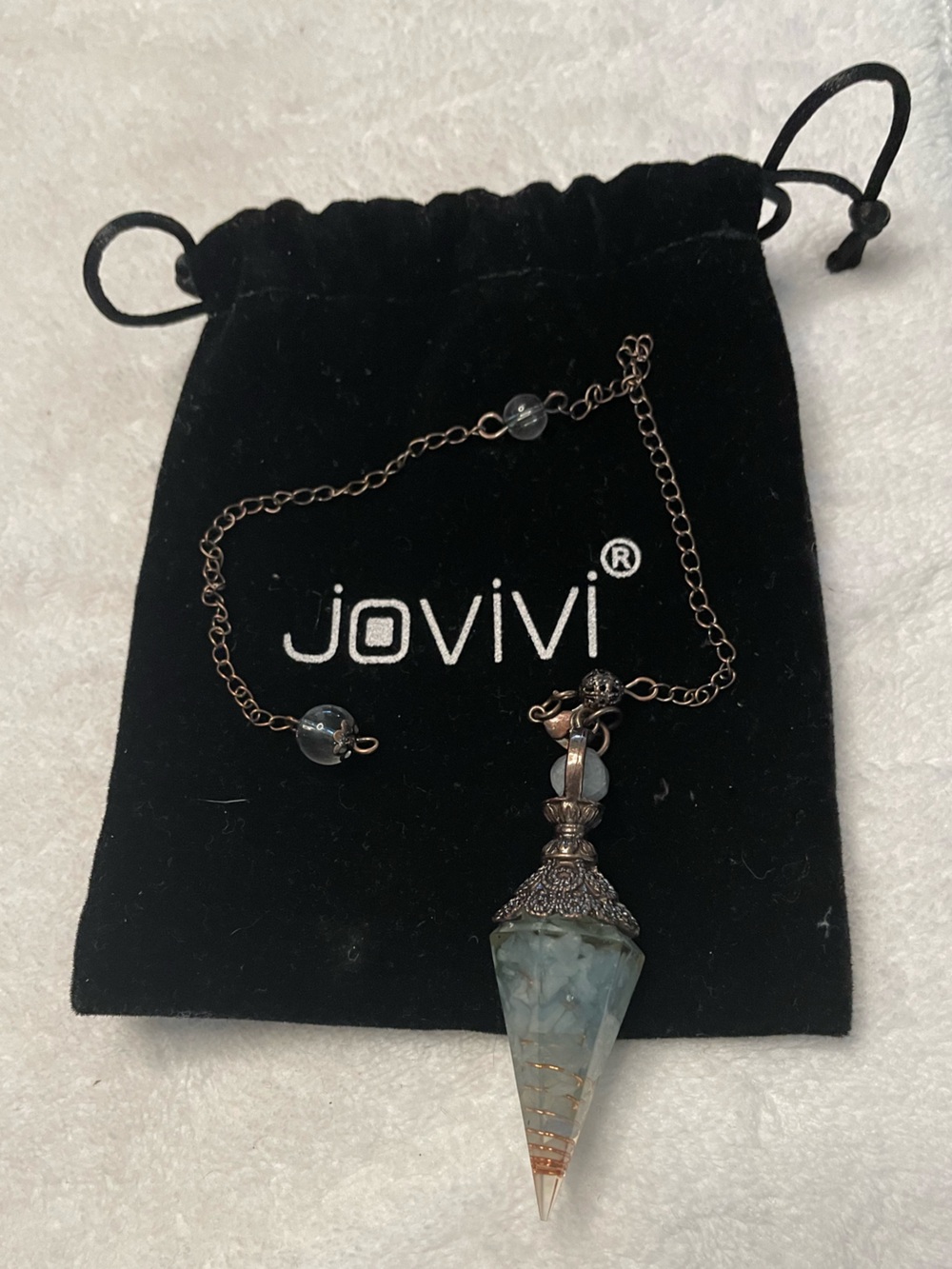 Green Adventurine Orgone Chakra Healing Crystal Pendulum/Dowsing Tool- JOViVI.